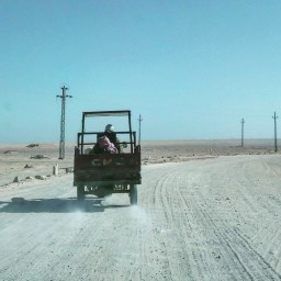 Following a random guy through the desert.